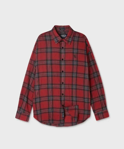韓國 WhoAU Sheer Check Shirts【WA387】