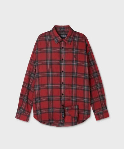 韓國 WhoAU Sheer Check Shirts【WA387】