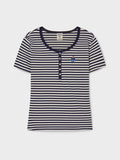 韓國 WhoAU Steve Ribbed Henry Neck T-shirt【WA269】