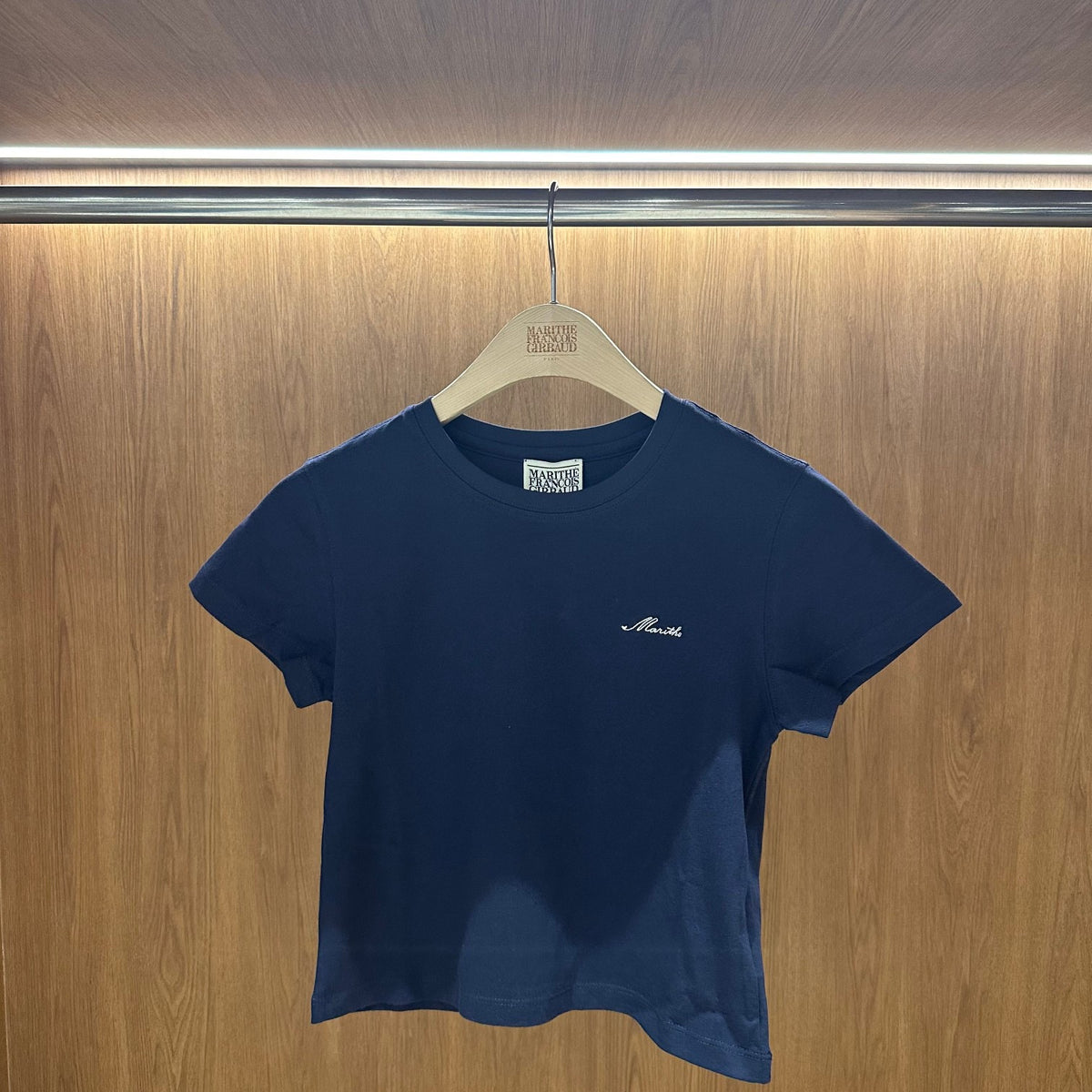 韓國 Marithe Francois Girbaud W Small Lettering Slim Crop Tee【MD299】