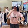 韓國 Marithe Francois Girbaud W Doodle Bear Half Knit Pullover【MD204】
