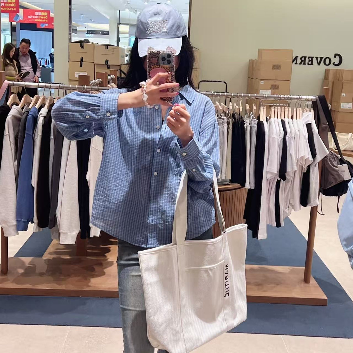 韓國 Marithe Francois Girbaud Regular Logo Big Cotton Bag【MD145】