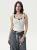 韓國 WhoAU Eyelet Henry Neck Sleeveless【WA353】