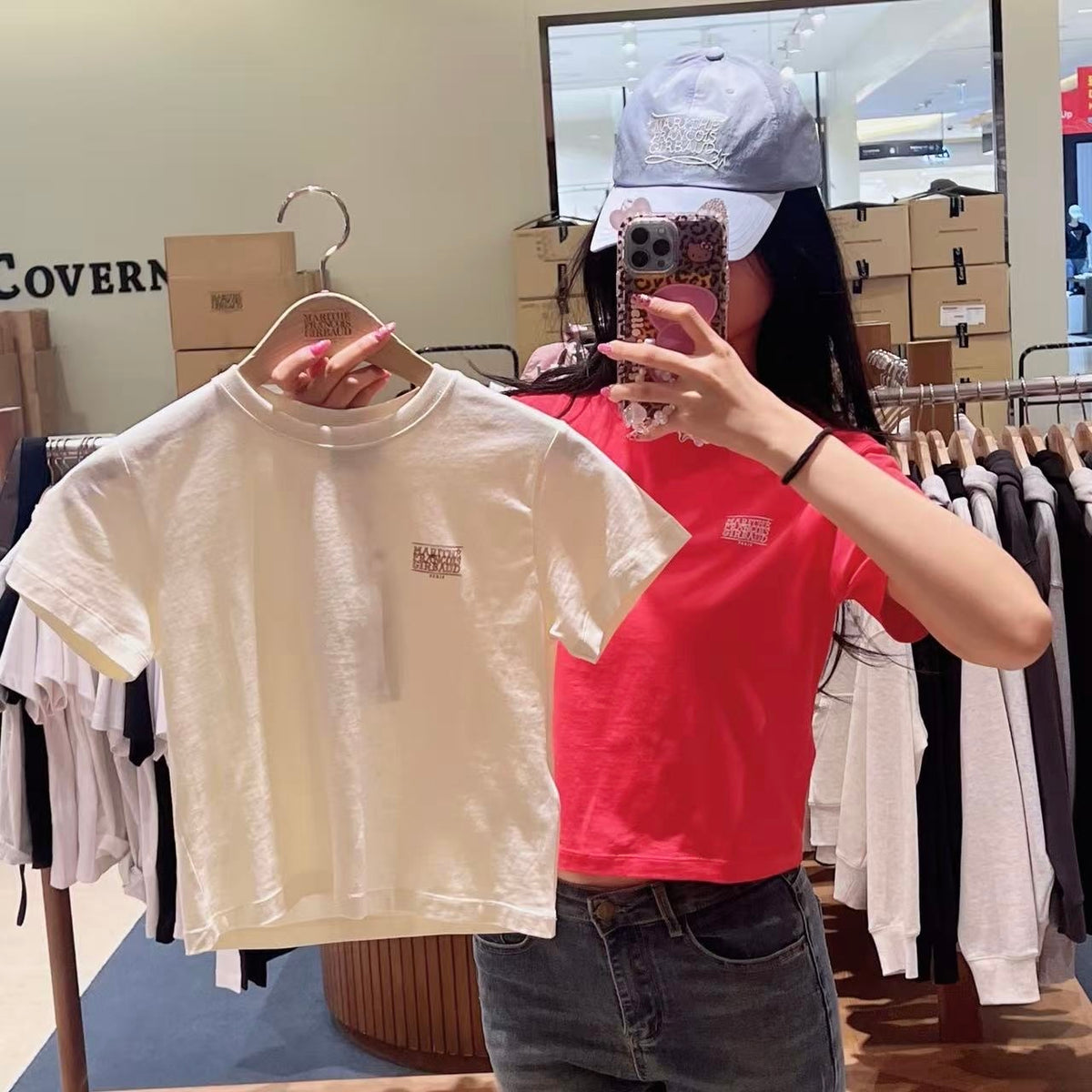 韓國 Marithe Francois Girbaud W Antique Classic Logo Slim Crop Tee【MD151】