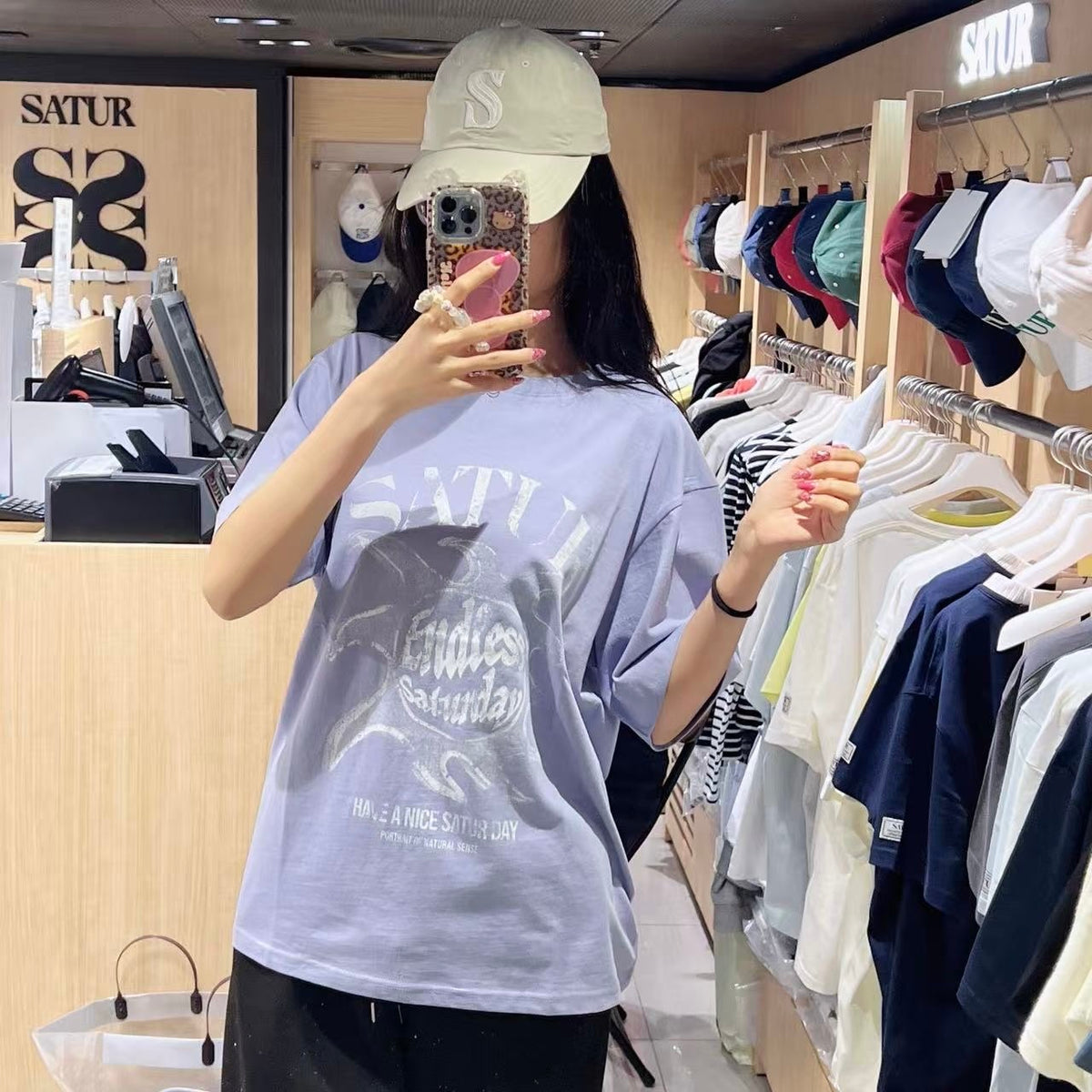 韓國 Satur Sun Retro Graphic T-Shirt (男女同款)【SR338】