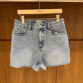 韓國 Marithe Francois Girbaud W Raw Edge Washed Denim Shorts【MD289】