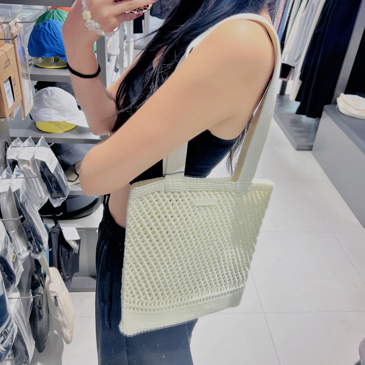 韓國 National Geographic Women's Knit Tote Bag【NG1031】