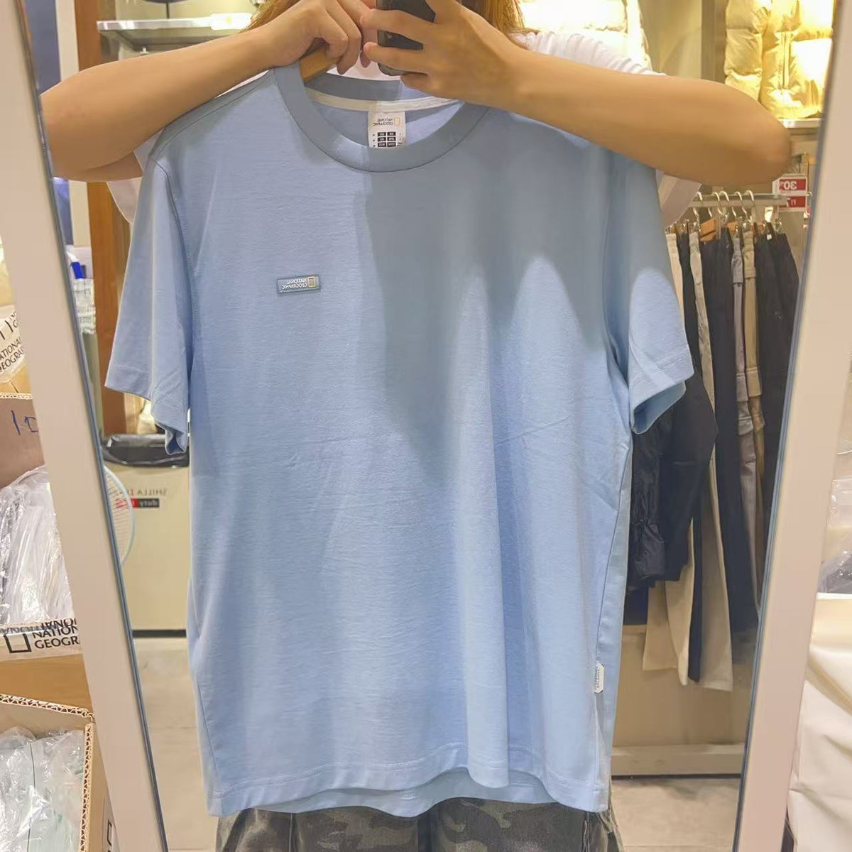 韓國 National Geographic 男女同款 NeoD Small Logo Short Sleeve T-shirt【NG862】