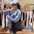 韓國 Marithe Francois Girbaud Drawing Classic Logo Denim Eco Bag【MD090】