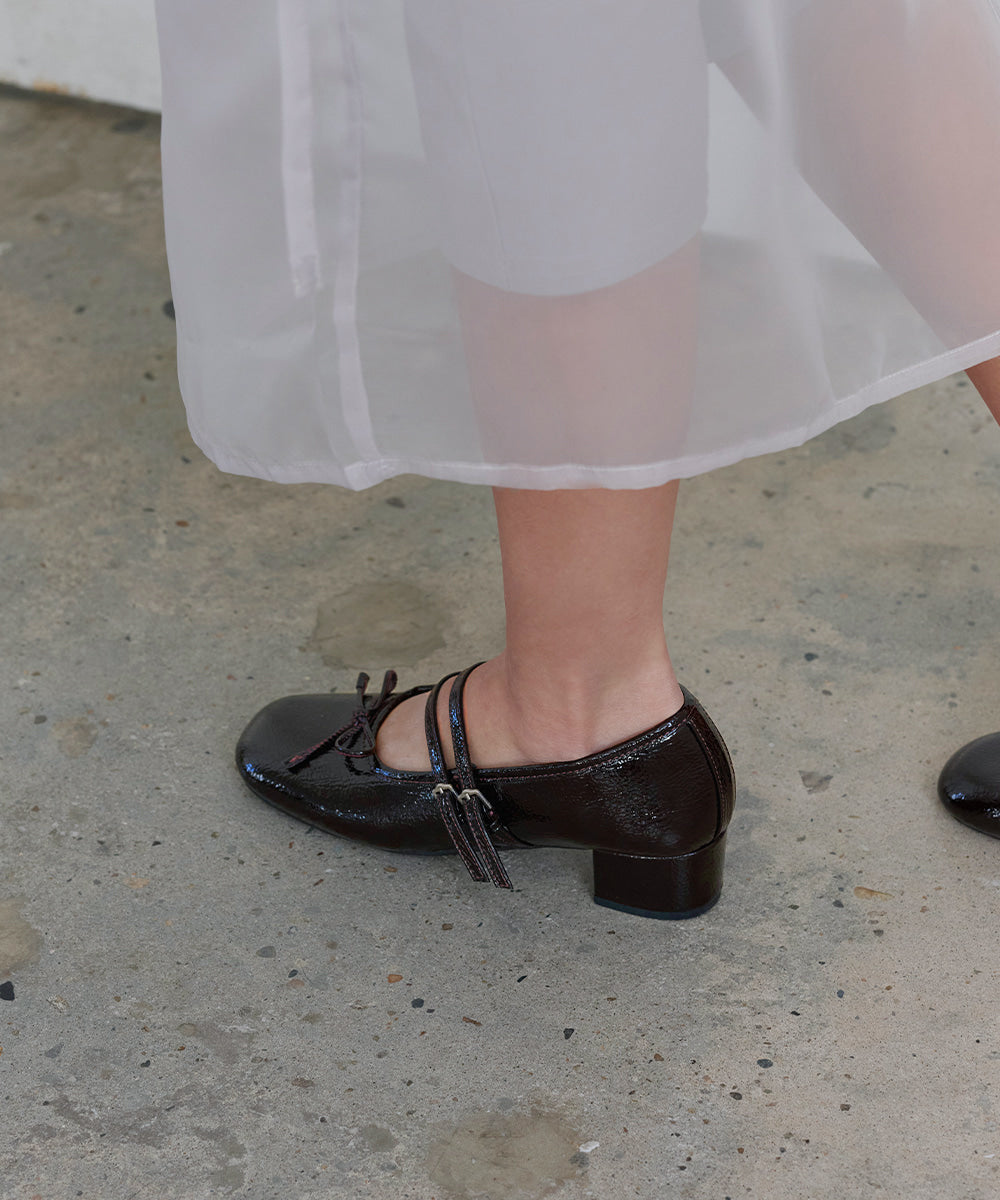 韓國 Rockfish Square Toe Two Strap Mj (4Cm)【RH011】