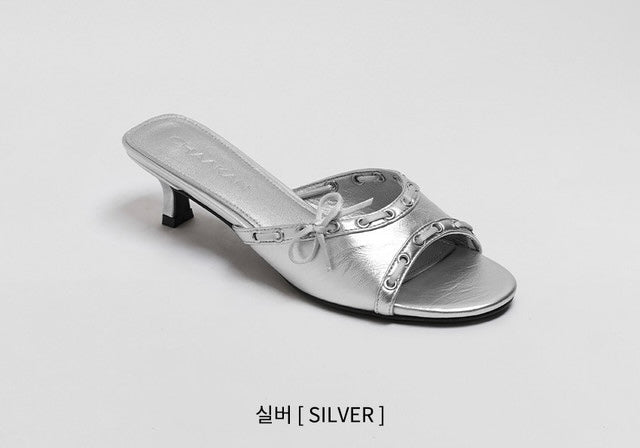 韓國 Chaakan Kino Eyelet Mule Slippers【CN029】