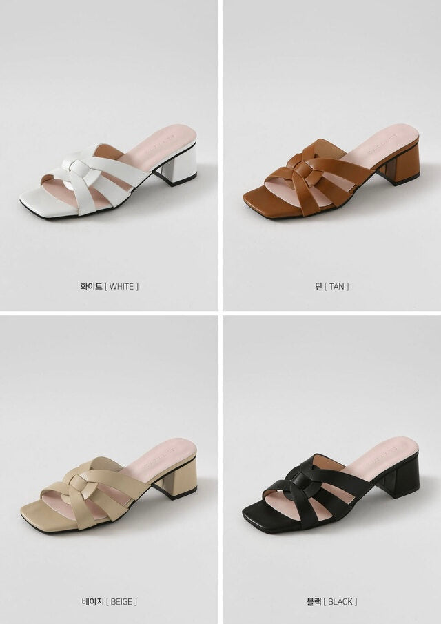 韓國 Chaakan Melody Twisted Strap Mule Slippers【CN013】