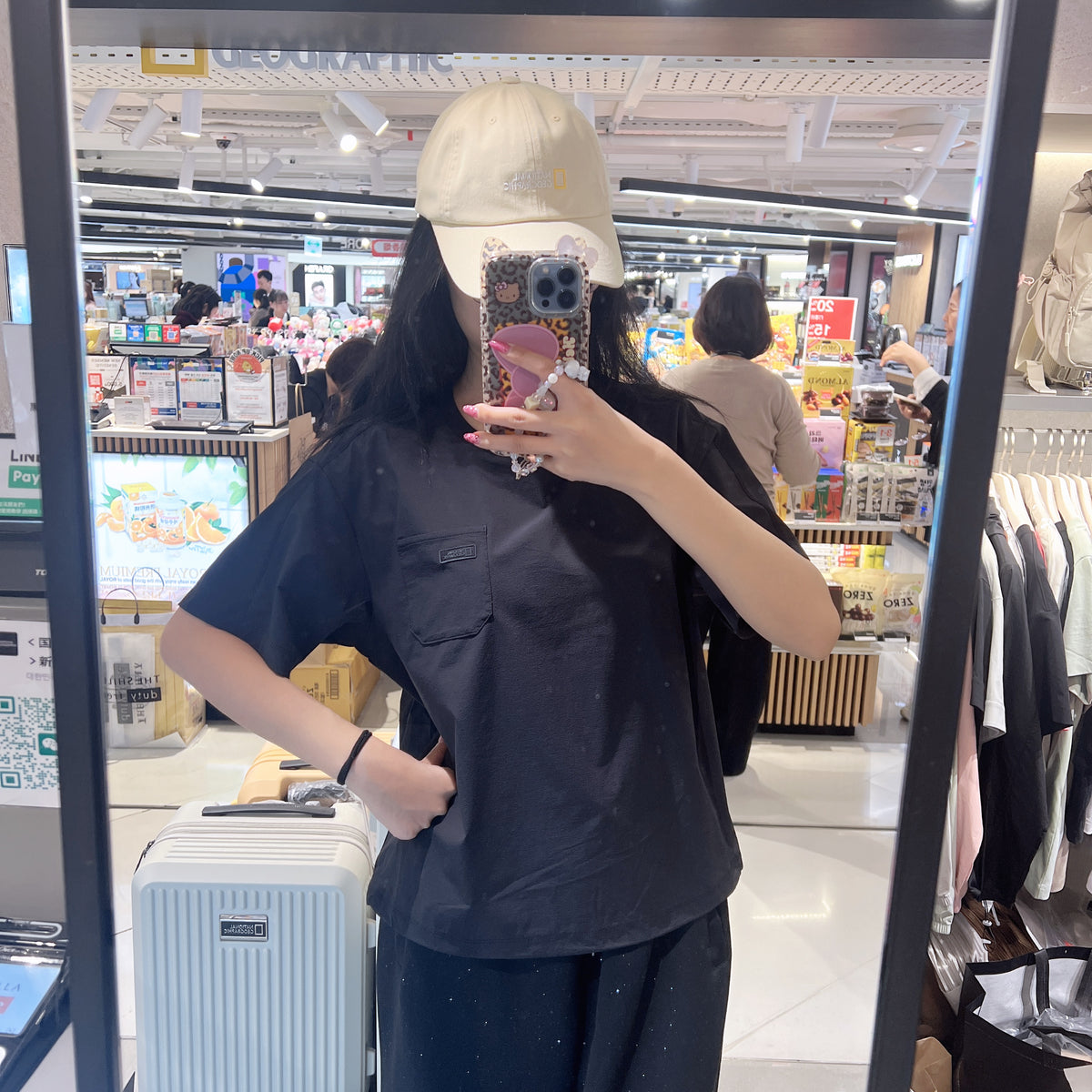 韓國 National Geographic Women's Airflow Hybrid Semi-Crop Short Sleeve T-shirt (涼爽面料)【NG874】