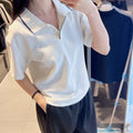 韓國 National Geographic Women's Modified Pique Short Sleeve Collared T-shirt【NG987】