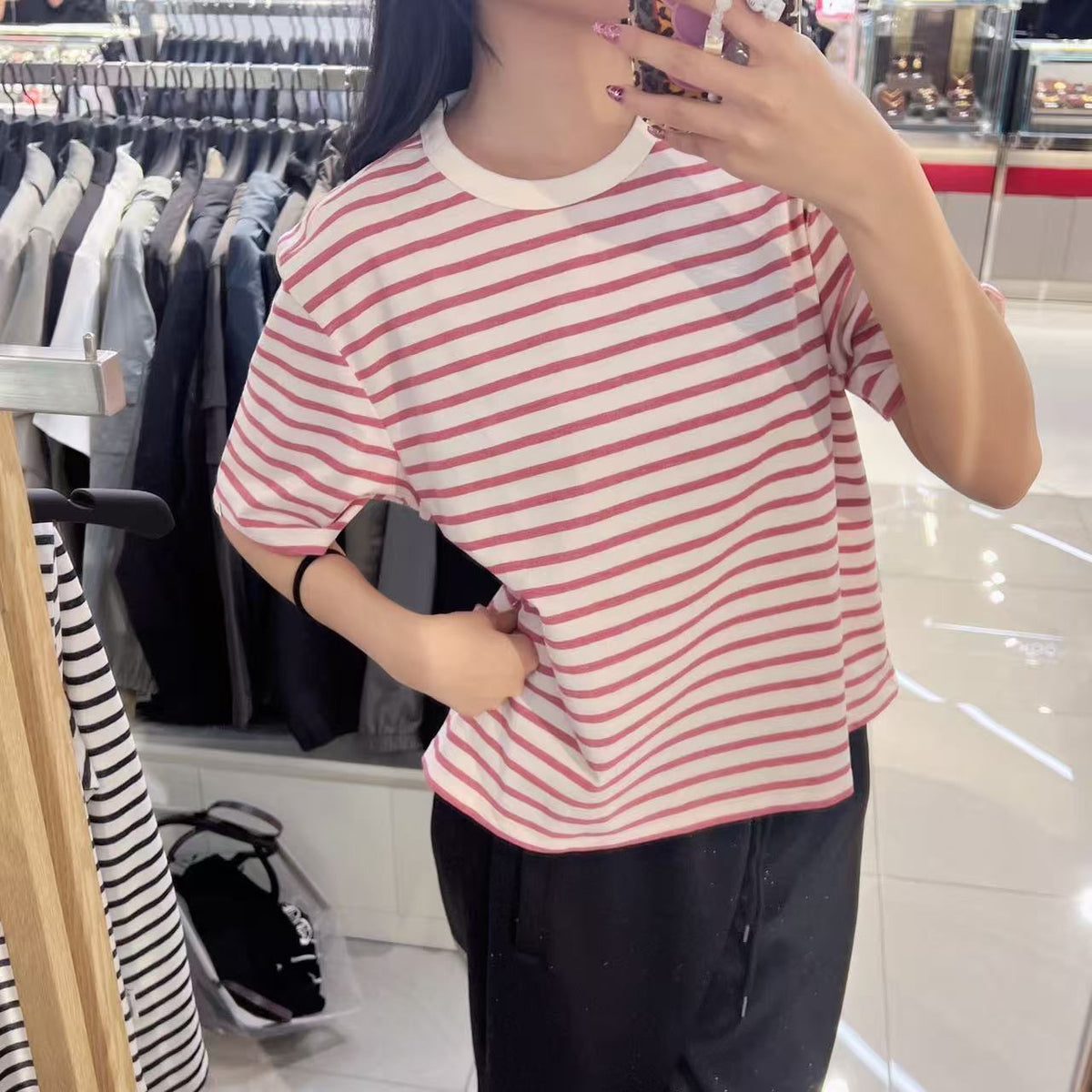 韓國 Snowpeak Sorona Women's Striped Short Sleeve T-shirt【SN151】