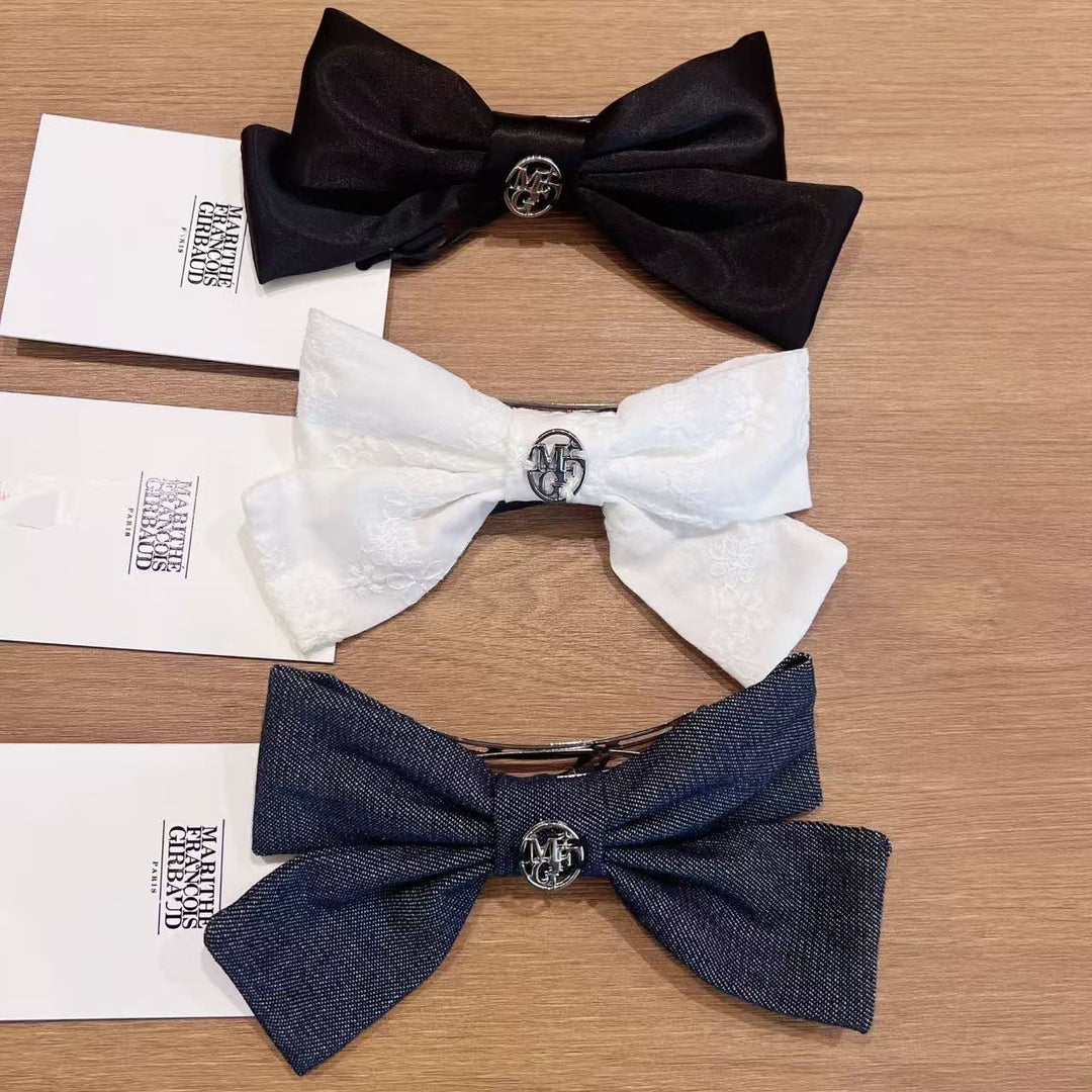韓國 Marithe Francois Girbaud Circle Logo Ribbon Hair Pin【MD196】