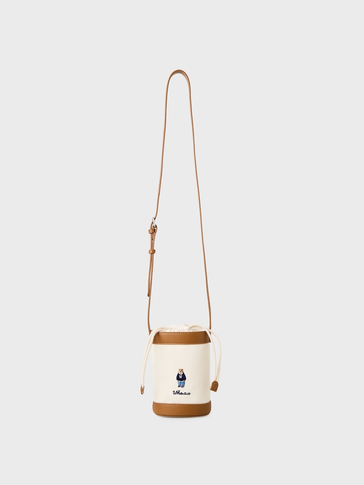 韓國 WhoAU Steve Canvas Bucket Cross Bag【WA403】