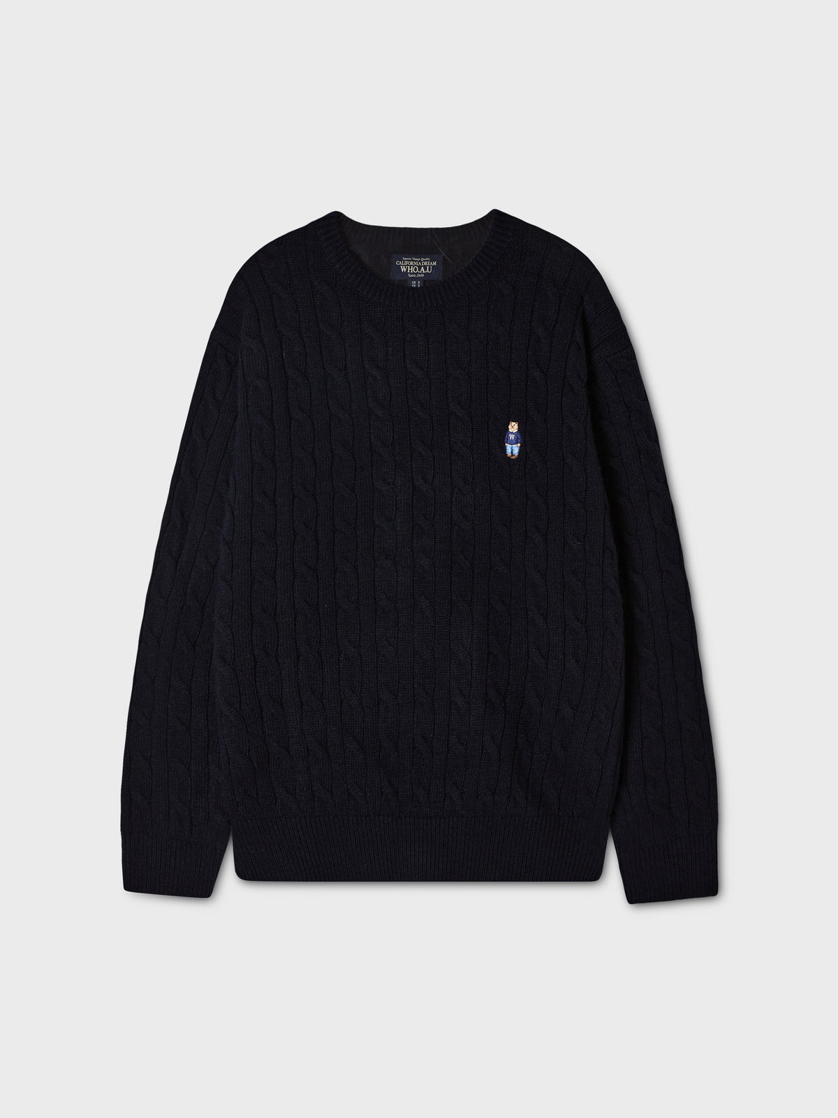 韓國 WhoAU Steve Cable R-neck Pullover【WA094】