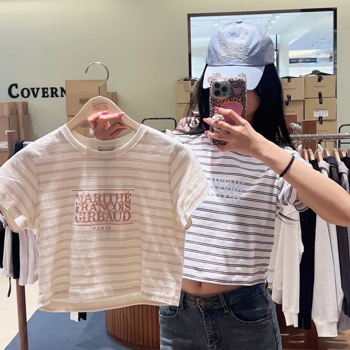 韓國 Marithe Francois Girbaud W Classic Logo Crop Tee【MD149】