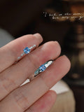 18k 金海藍寶情侶女對 (訂金$500，總售價為 $3,238)【SM2130】