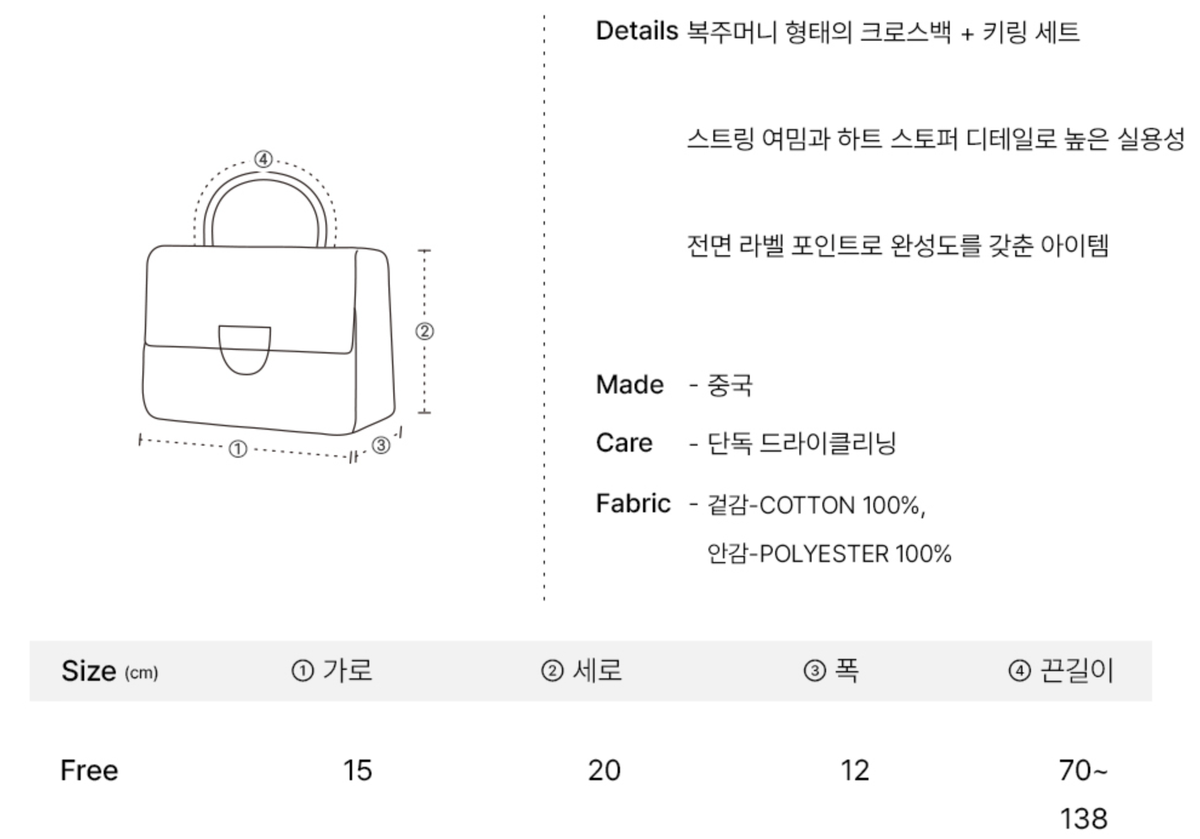 韓國 Ronron Mini Bag Keyring Set Drawstring Bag【RR054】