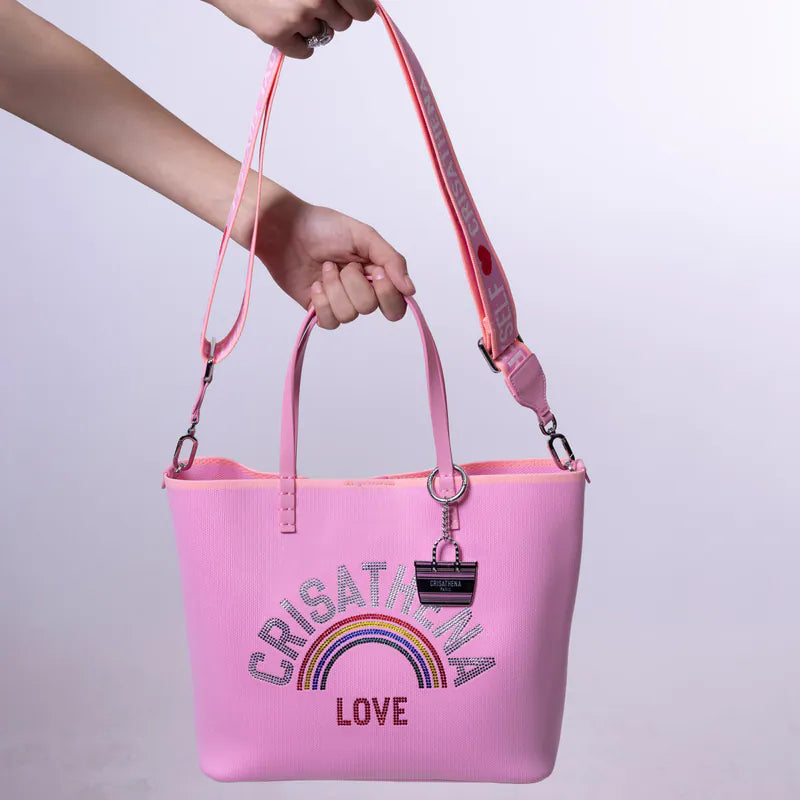 Crisathena Glam RainBow Love Middle Tote Bag【SM170】