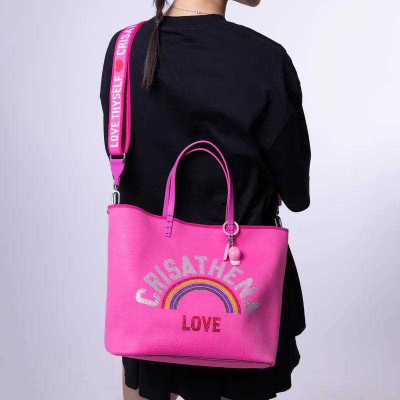 Crisathena Glam RainBow Love Large Tote Bag【SM169】