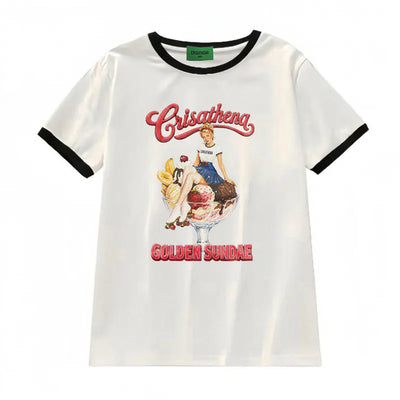 Crisathena 1950s Golden Sundae T-Shirt【SM1842】