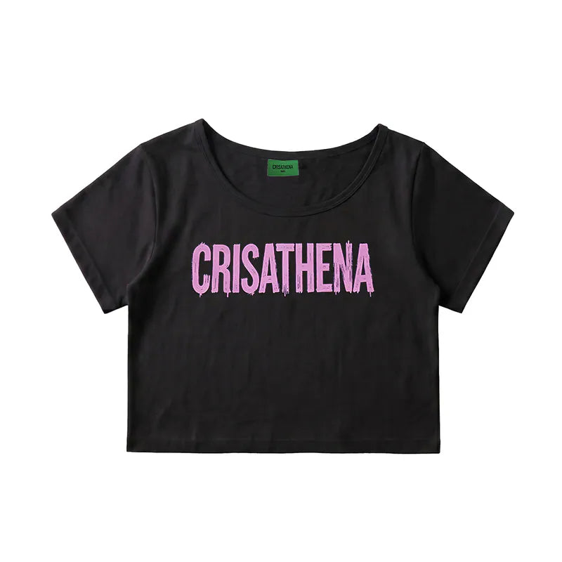 Crisathena Graffiti Crop T-Shirt【SM1830】