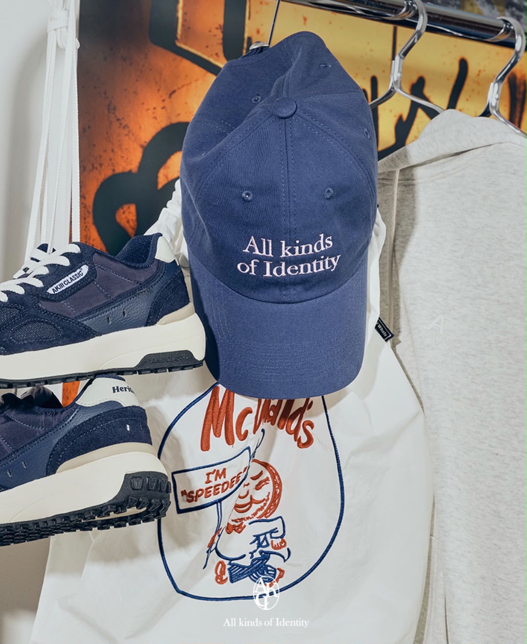 韓國 AKIII Classic Vintage Color Lettering Ball Cap【SM2073】