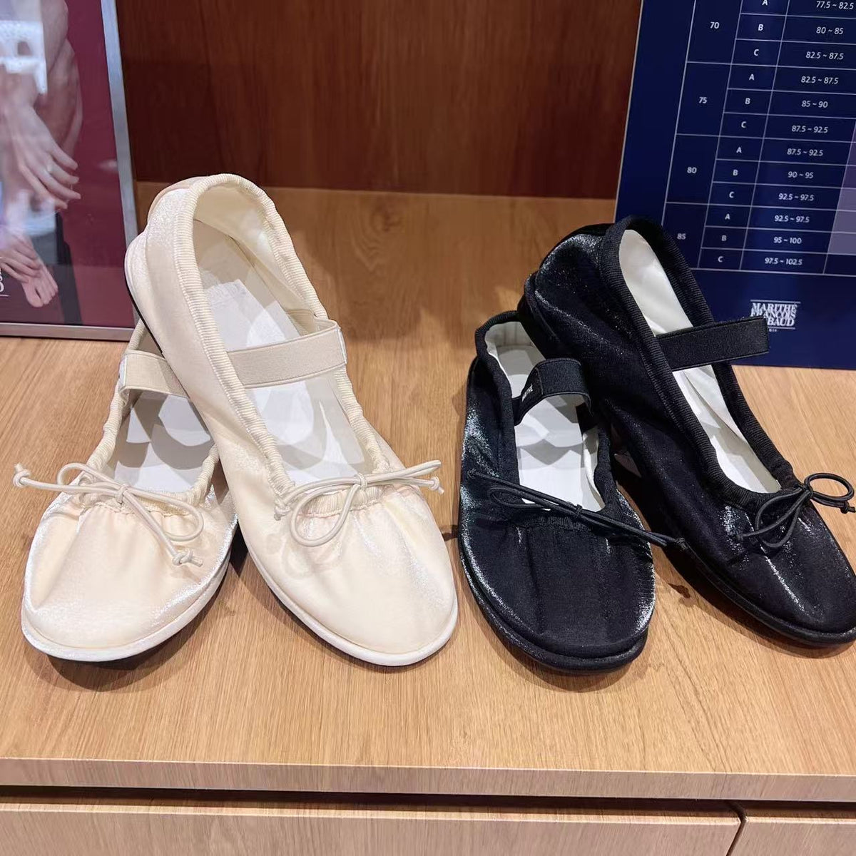 韓國 Marithe Francois Girbaud W Banding Ribbon Flat Shoes【MD256】