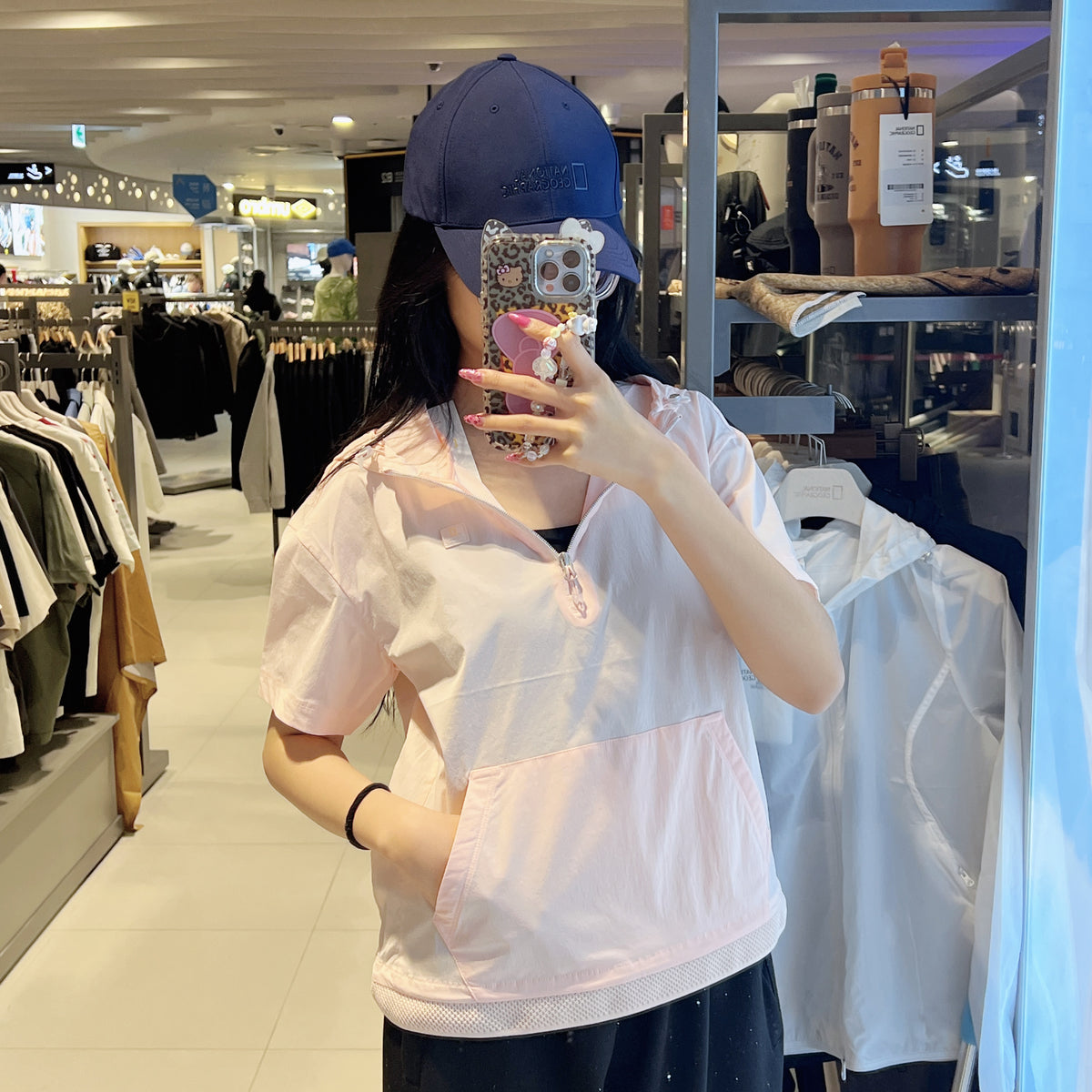 韓國 National Geographic Women's Pinet Cooling Semi-Overfit Short Sleeve Hooded Anorak【NG993】