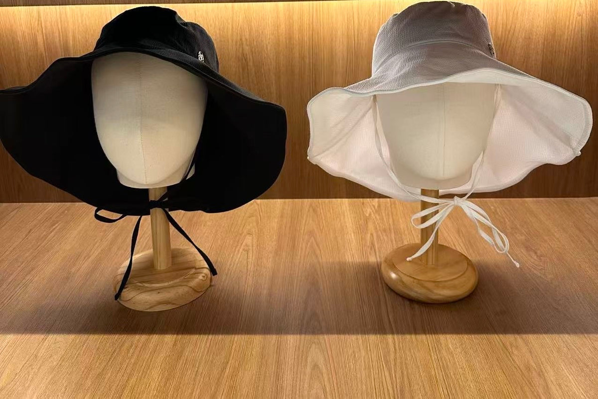 韓國 Marithe Francois Girbaud W Strap Seersucker Wide Bucket Hat【MD305】