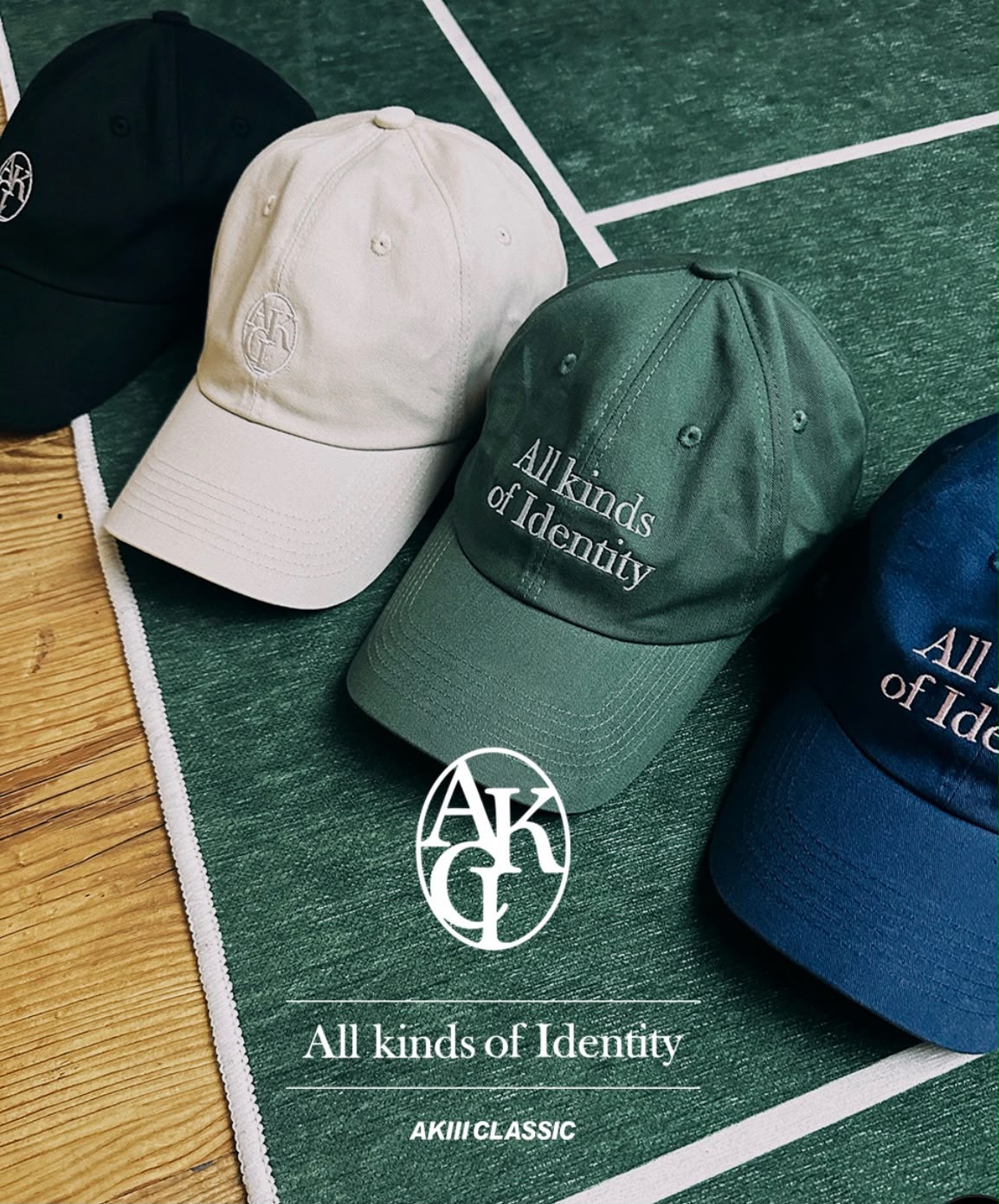 韓國 AKIII Classic Vintage Color Lettering Ball Cap【SM2073】