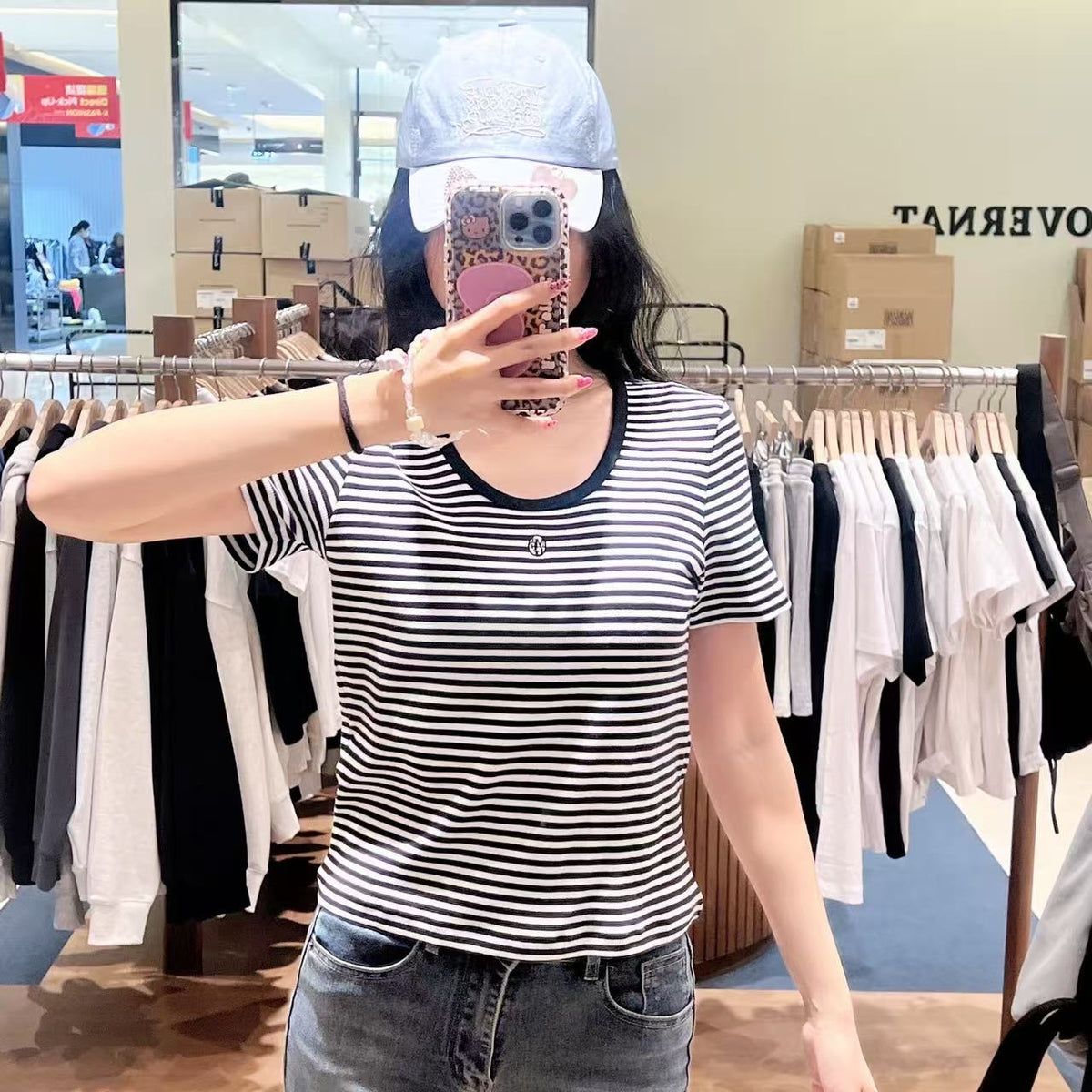 韓國 Marithe Francois Girbaud W Deep Neck Ringer Tee【MD245】