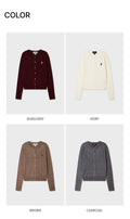 韓國 WhoAU Steve High Gauge Wool Cable Cardigan【WA092】