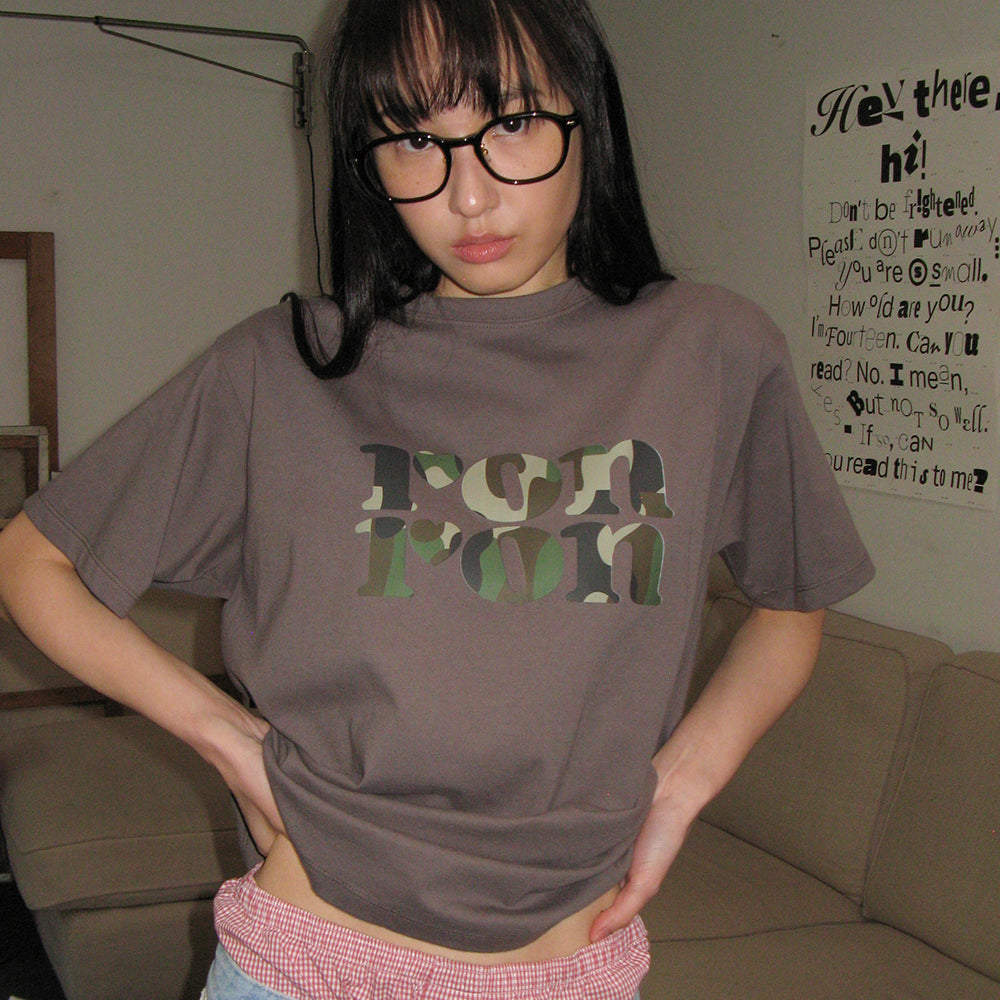 韓國 Ronron Pattern Logo Basic Fit T Shirt【RR025】