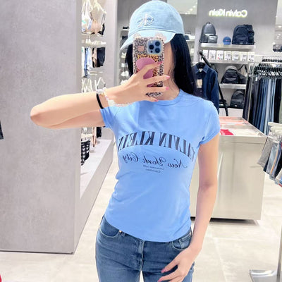 韓國 Calvin Klein Women's graphic logo baby tee【SC300】