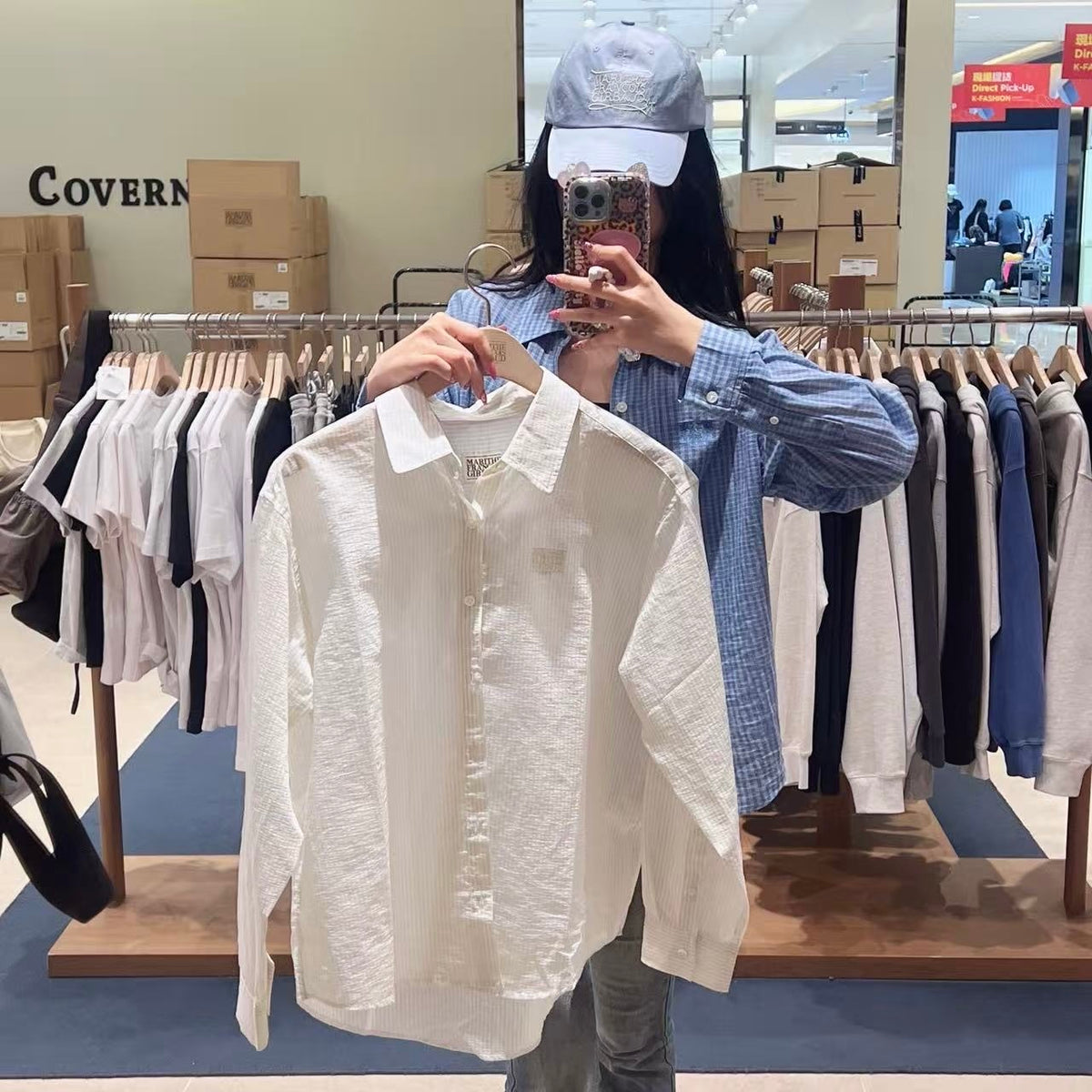 韓國 Marithe Francois Girbaud W Pattern Sheer Shirt【MD227】