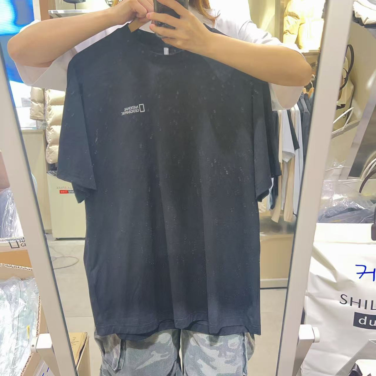 韓國 National Geographic 男女同款 Urban Big Logo Short Sleeve T-shirt (涼爽面料)【NG860】