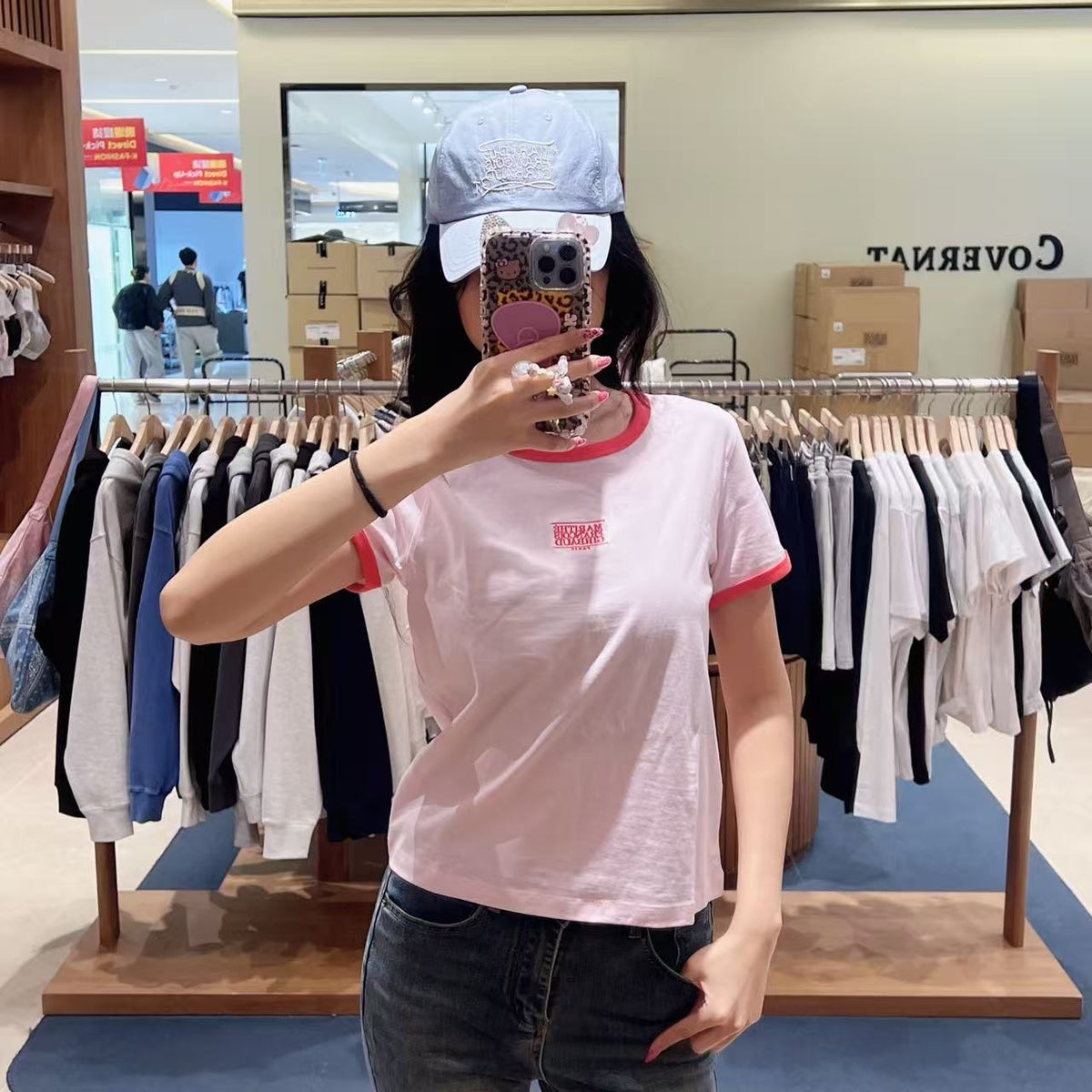 韓國 Marithe Francois Girbaud W Classic Logo Ringer Tee【MD156】