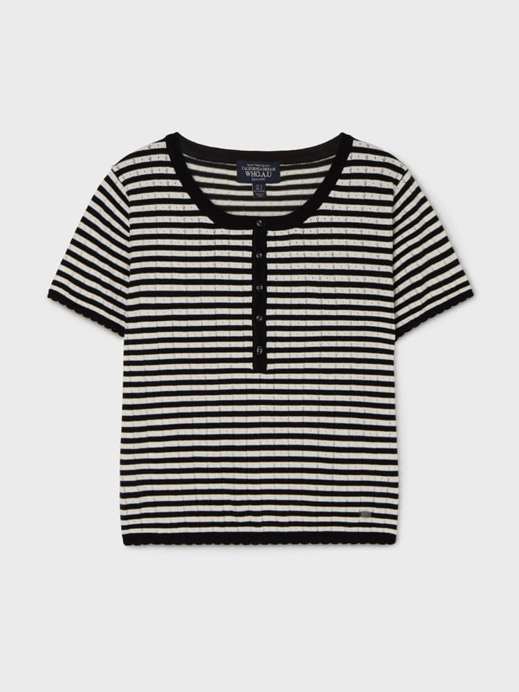 韓國 WhoAU Skashi Henley neck Pullover【WA321】