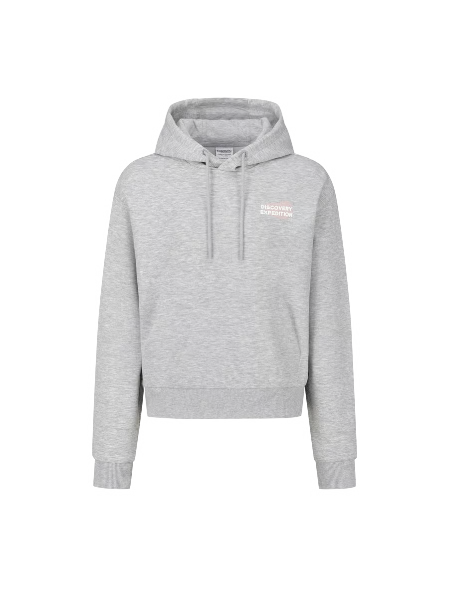 韓國 Discovery Women's Small Graphic Semi-Crop Hoodie【DY407】