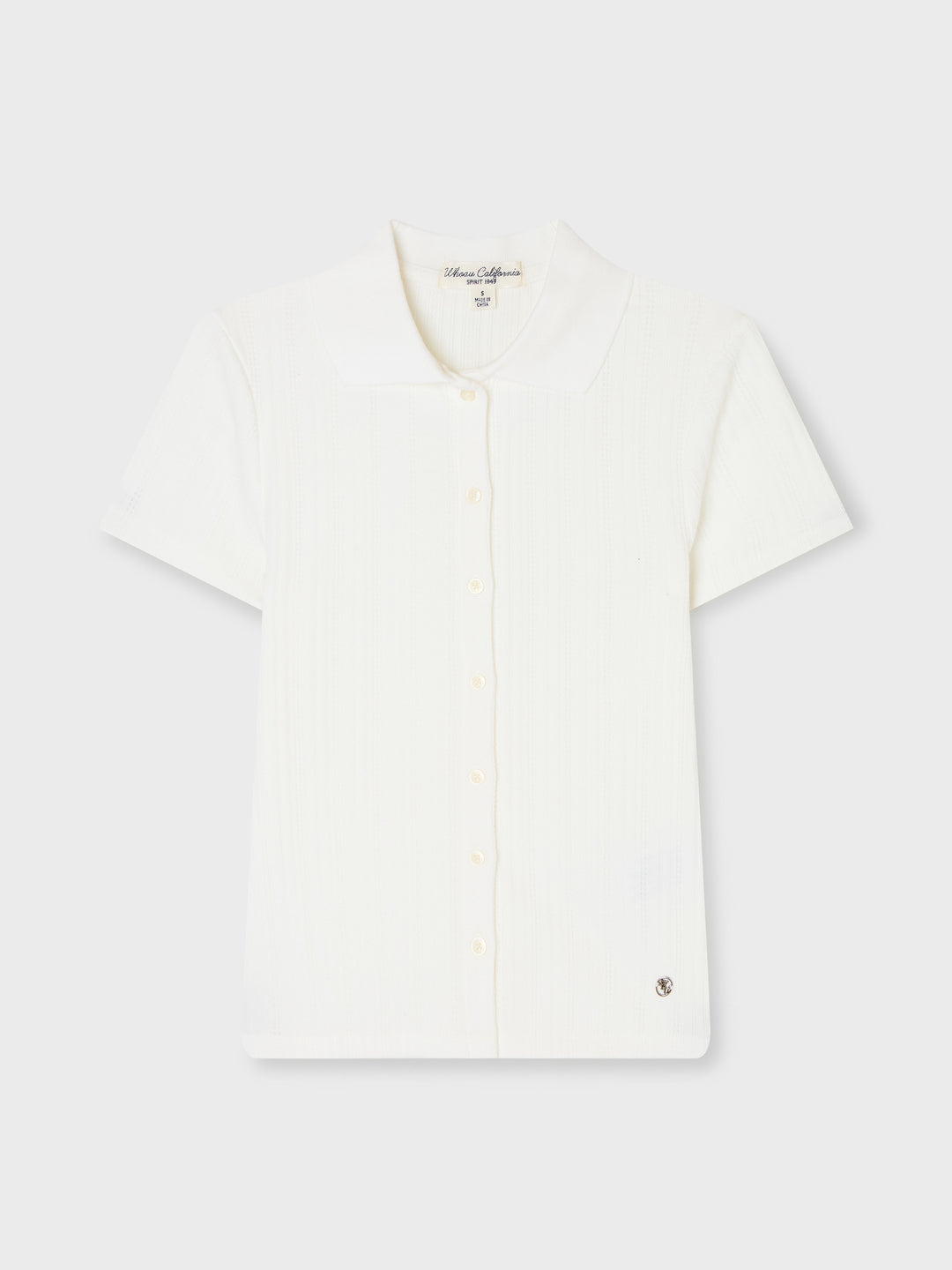 韓國 WhoAU Eyelet Jacquard T-Shirt【WA356】