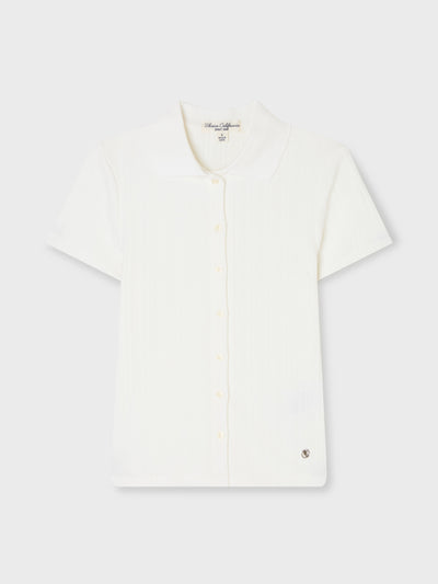 韓國 WhoAU Eyelet Jacquard T-Shirt【WA356】