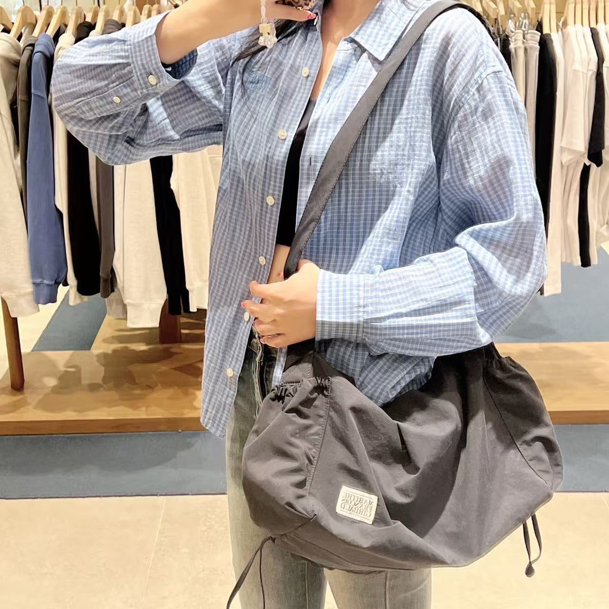 韓國 Marithe Francois Girbaud Classic Logo String Nylon Cross Bag【MD220】