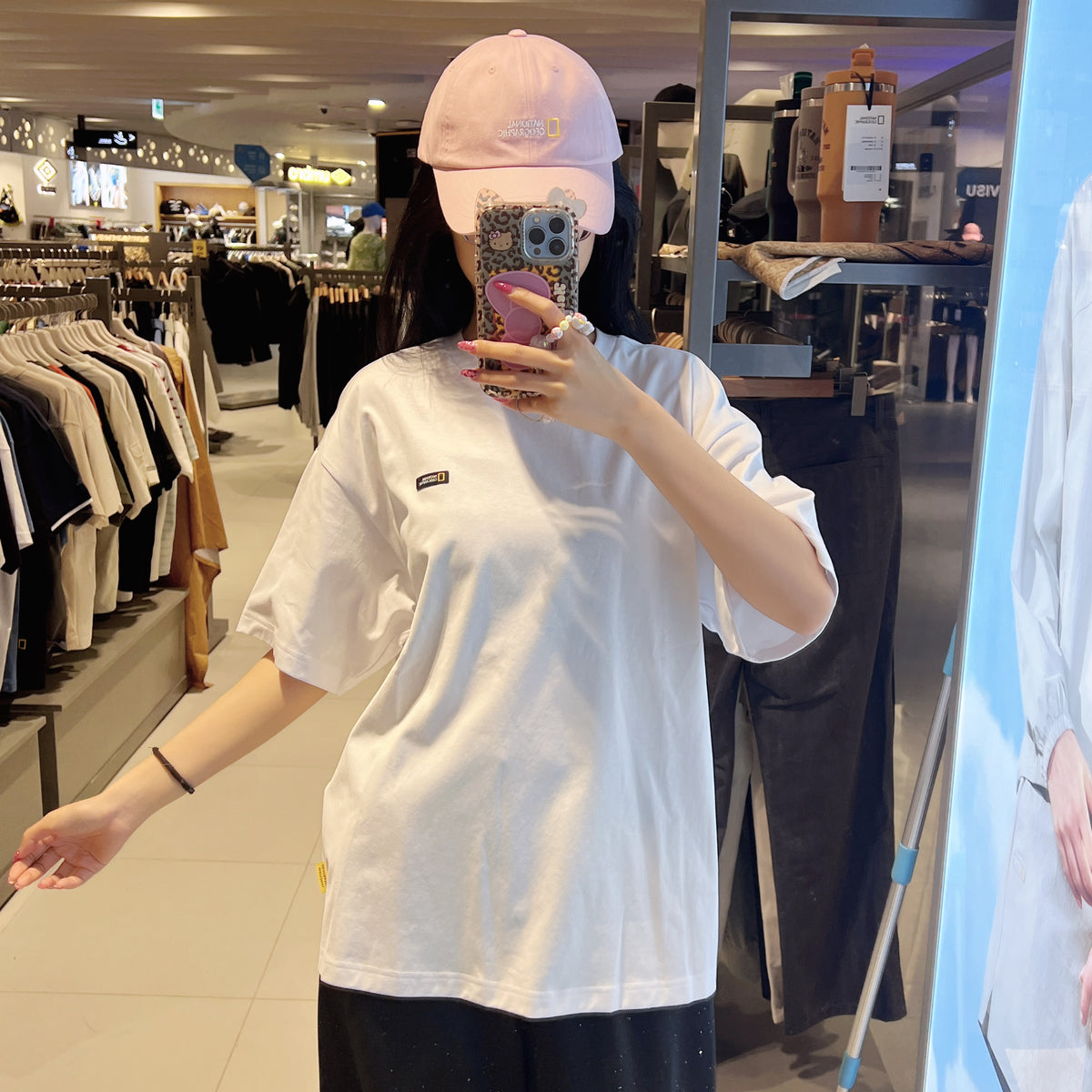 韓國 National Geographic Regen Circle Graphic Semi-Overfit Short Sleeve T-shirt【NG974】