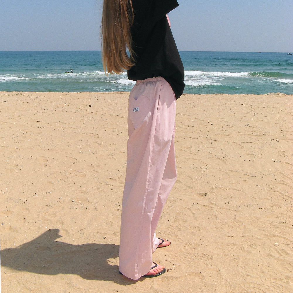 韓國 Ronron Back Heart Stitch Pocket Banding Pants【RR048】