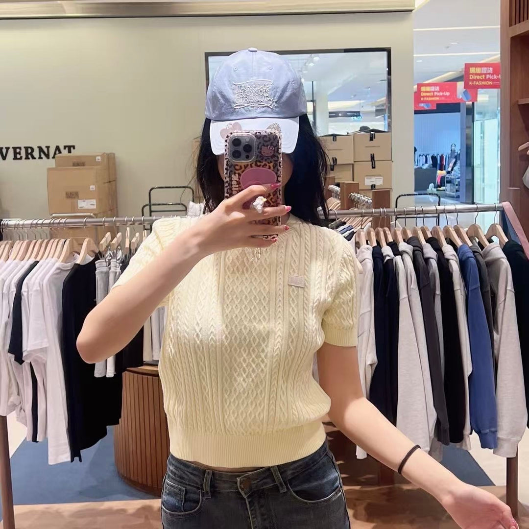 韓國 Marithe Francois Girbaud W Cable Half Knit Pullover【MD239】