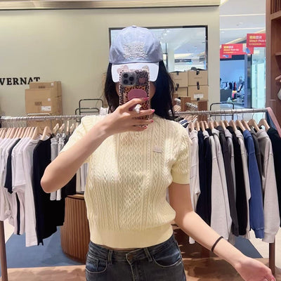 韓國 Marithe Francois Girbaud W Cable Half Knit Pullover【MD239】